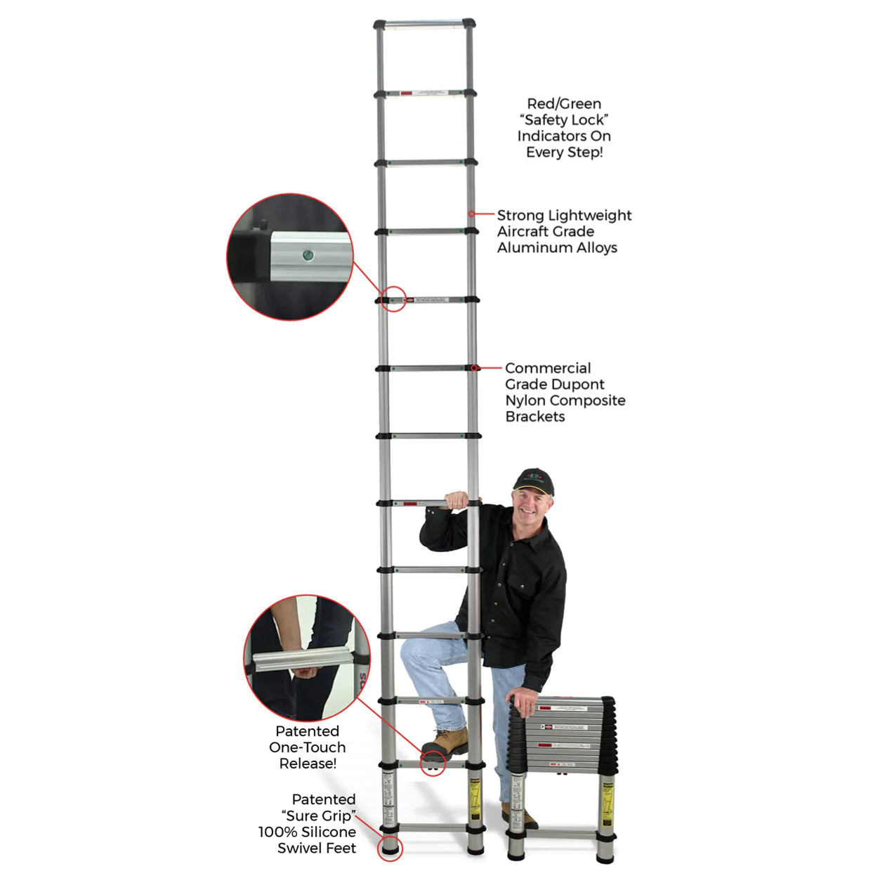 Telesteps 1400e telescopic deals ladder